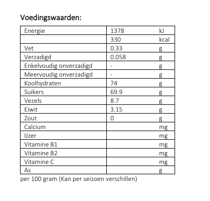 Ananas ringen gedroogd (ongesuikerd)