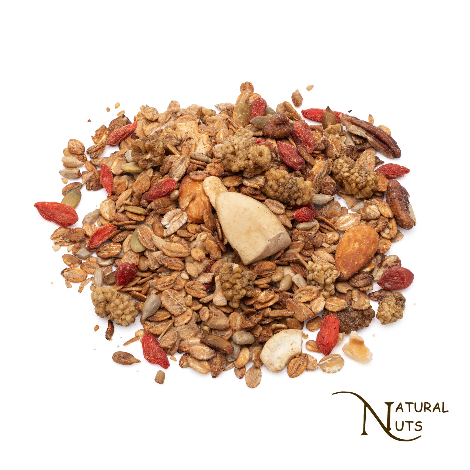 Granola met gojibessen moerbeibessen en noten