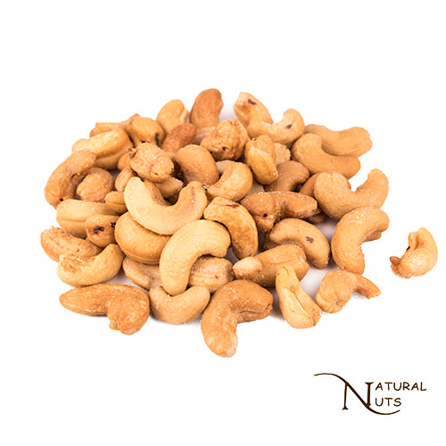 Gebrande en gezouten cashewnoten. Krokante hartige snack, eenvoudig online te bestellen met levering in Nederland en België